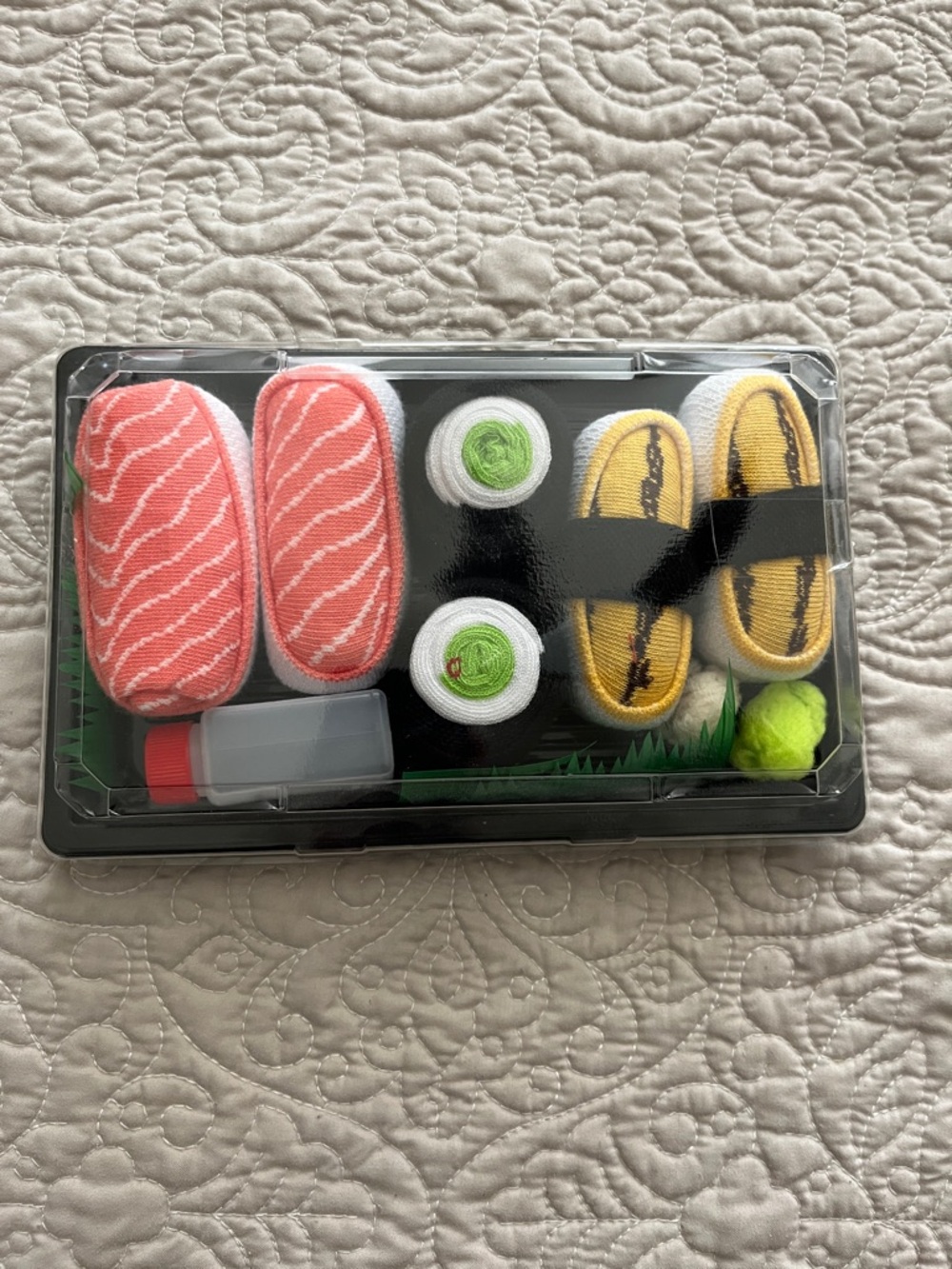 Sushi Novelty Baby Socks Set - Pink, Yellow, White, Green